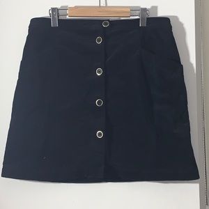 Black corduroy mini skirt